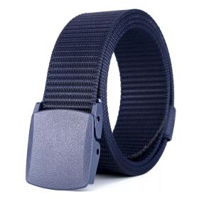 Adjustable Nylon Belt with Plastic Buckle (Color: navy)